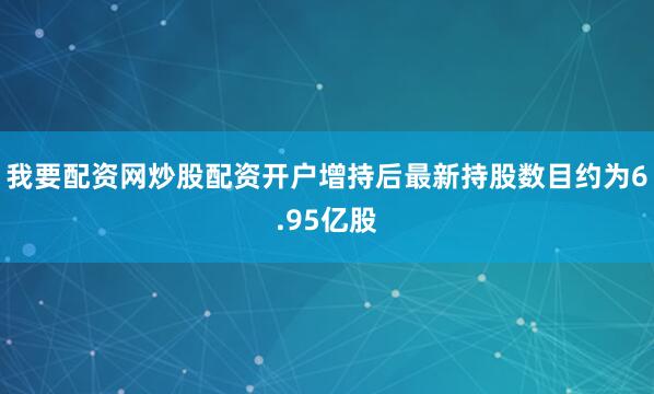 我要配资网炒股配资开户增持后最新持股数目约为6.95亿股
